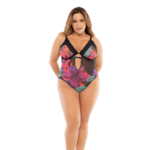 Body Mapalé z czarnym kwiatowym wzorem Dream Flowers - obrazek 3