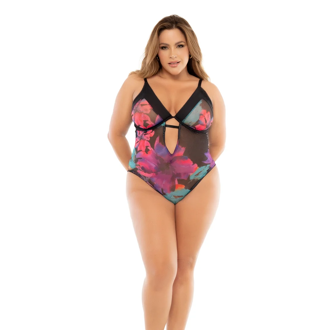 Body Mapalé z czarnym kwiatowym wzorem Dream Flowers - obrazek 7