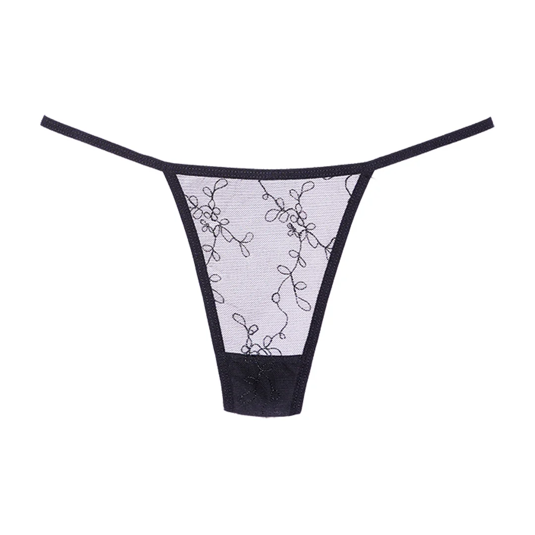Czarne stringi z siateczki Allure - obrazek 2