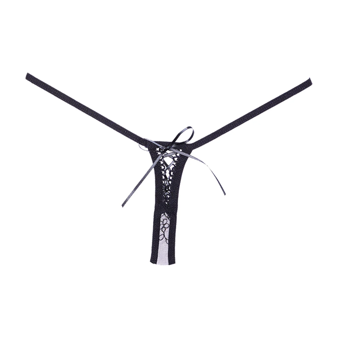 Czarne stringi z siateczki Allure - obrazek 3