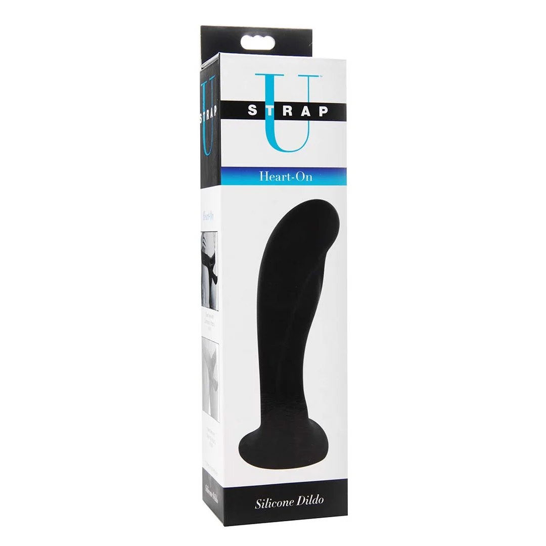 Strap on z zakrzywioną końcówką – silikonowe dildo - obrazek 1