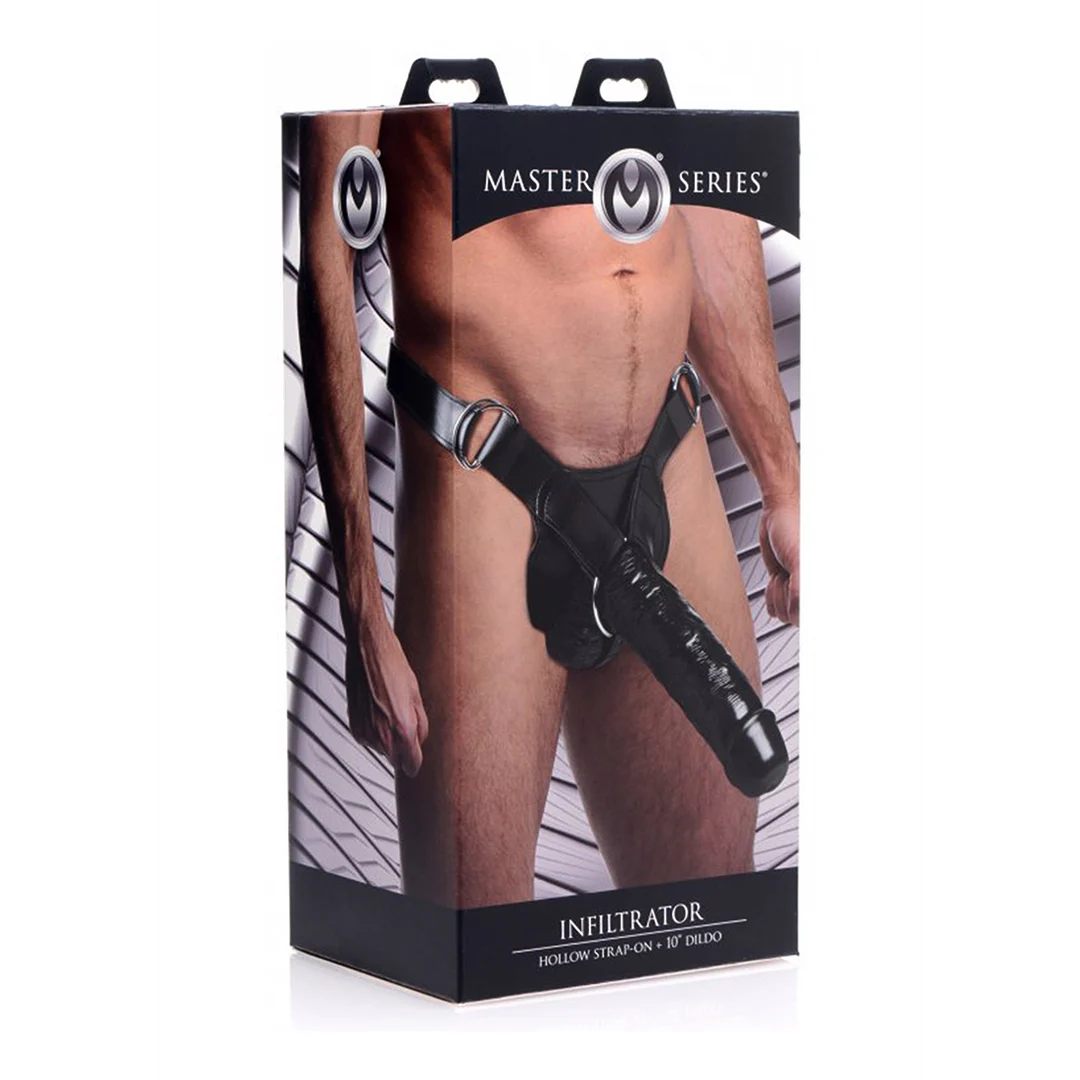 AF233-2 dildo na uprzęży z regulowaną uprzężą, puste dildo na uprzęży - obrazek 1