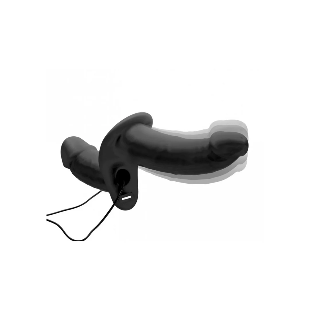 Dildo do noszenia z regulowaną uprzężą – Supreme Pleasure – wibrujące podwójne dildo z uprzężą - obrazek 5