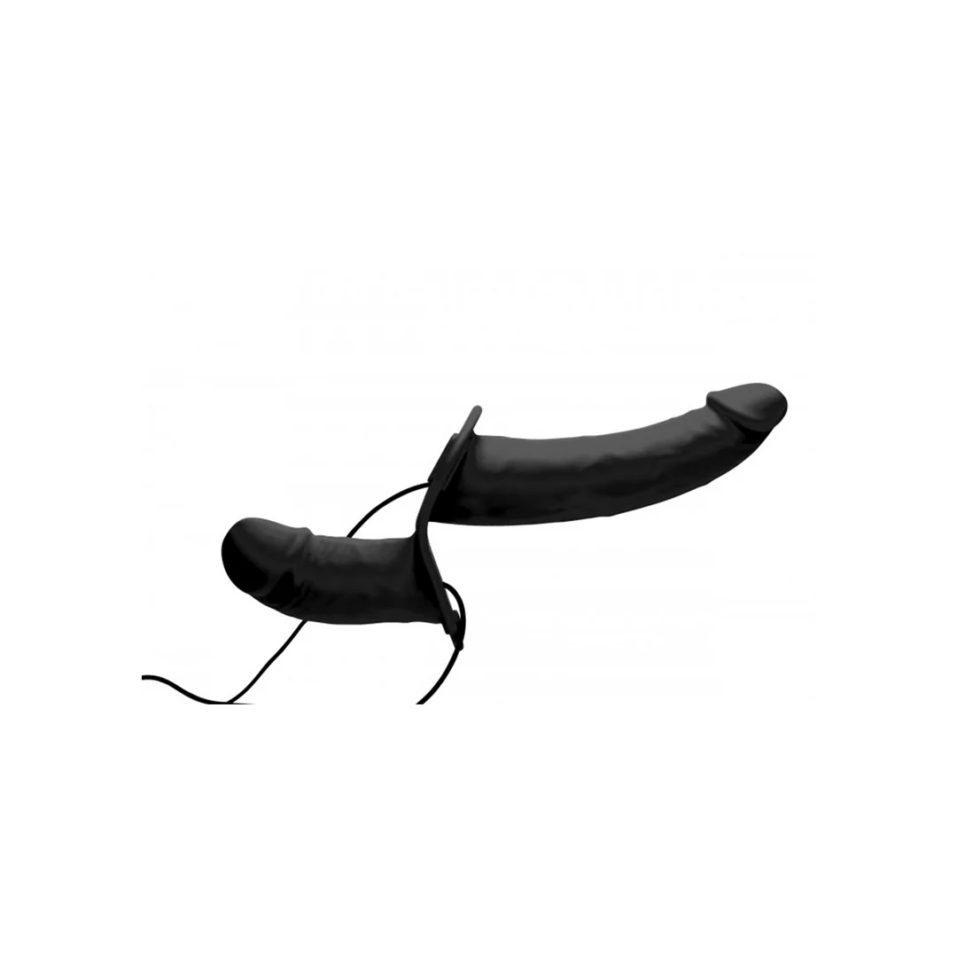 Dildo do noszenia z regulowaną uprzężą – Supreme Pleasure – wibrujące podwójne dildo z uprzężą - obrazek 3