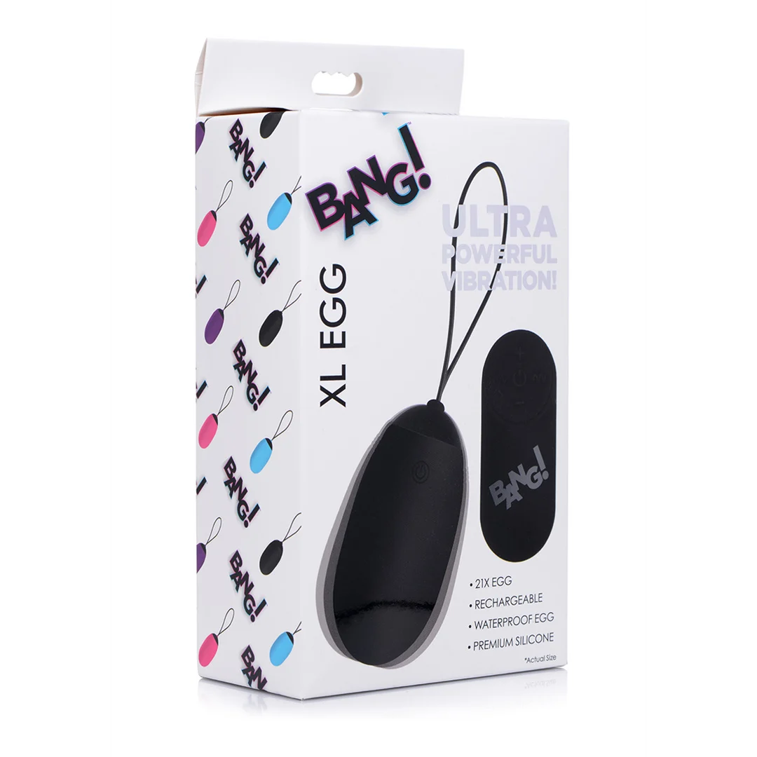 AG331-BLACK-2 jajeczko wibrujące – z pilotem i wieloma trybami wibracji – XR Brands - obrazek 1