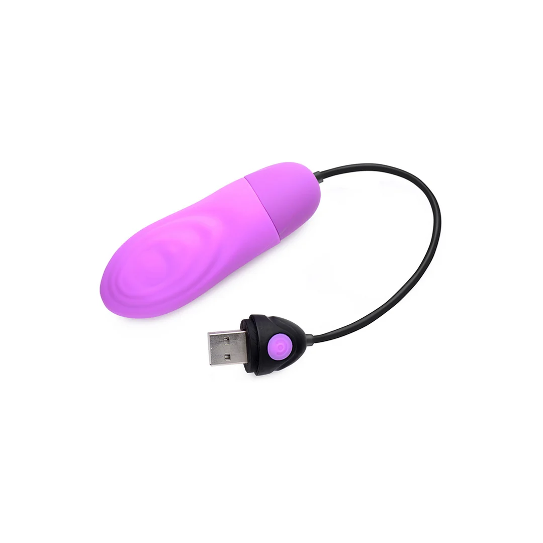 XR Brands ładowany silikonowy wibrator typu bullet z pulsacjami - obrazek 9