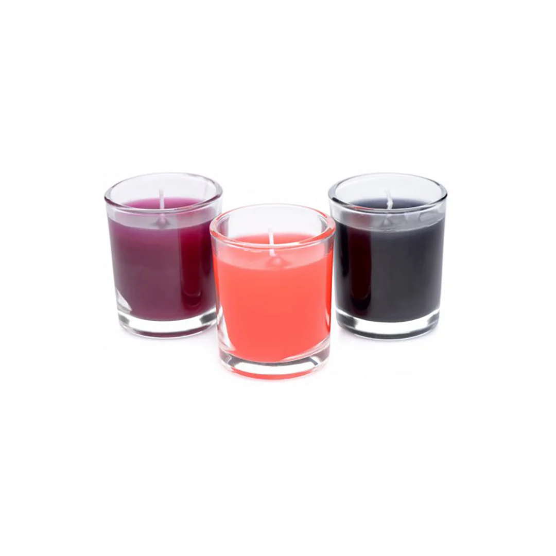 Świeca do masażu – zestaw świec kapiących Flame Drippers do zabawy świecami – delikatnie perfumowane – 3 sztuki - obrazek 5