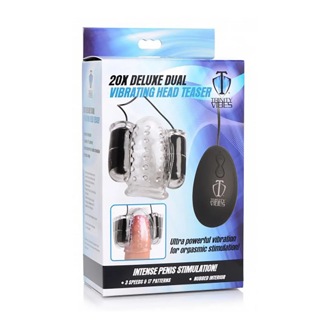 AG704-2 XR Brands Deluxe Dual Vibrating Head Teaser - obrazek 1