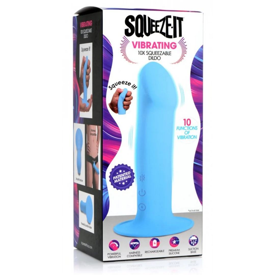 AG798-BLUE-2 Wibrator XR Brands, niebieski, ściskany i reagujący na ciepło, z przyssawką - obrazek 1