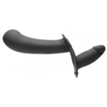 Wibrator dla par – podwójne dildo z uprzężą i pilotem – XR Brands czarny XR Brands - obrazek 3