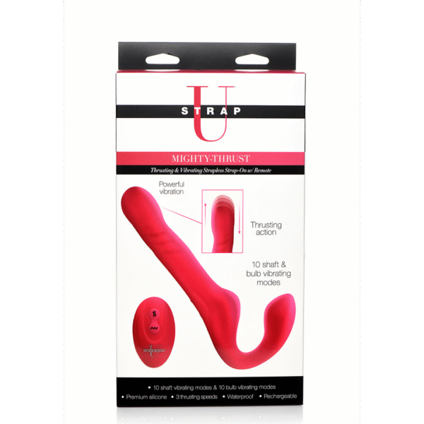 XR Brands Mighty Thrust strapless strap on z funkcją pchania i pilotem