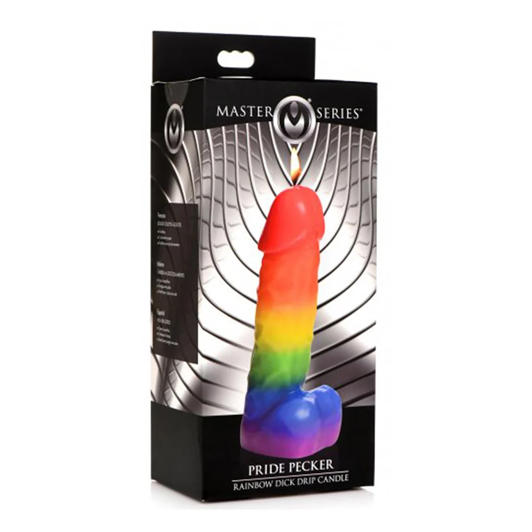 AG938-RBW-2 Tęczowa świeca kapiąca Pride Pecker - obrazek 1