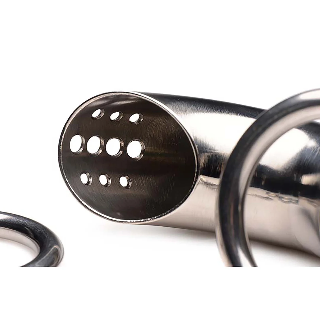 Klatka chastity XR Brands Forged Captor ze stali nierdzewnej - obrazek 4