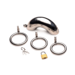 Klatka chastity XR Brands Forged Captor ze stali nierdzewnej - obrazek 5