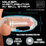 Masturbator XR Brands Milker z TPE i paskiem na jądra - obrazek 3