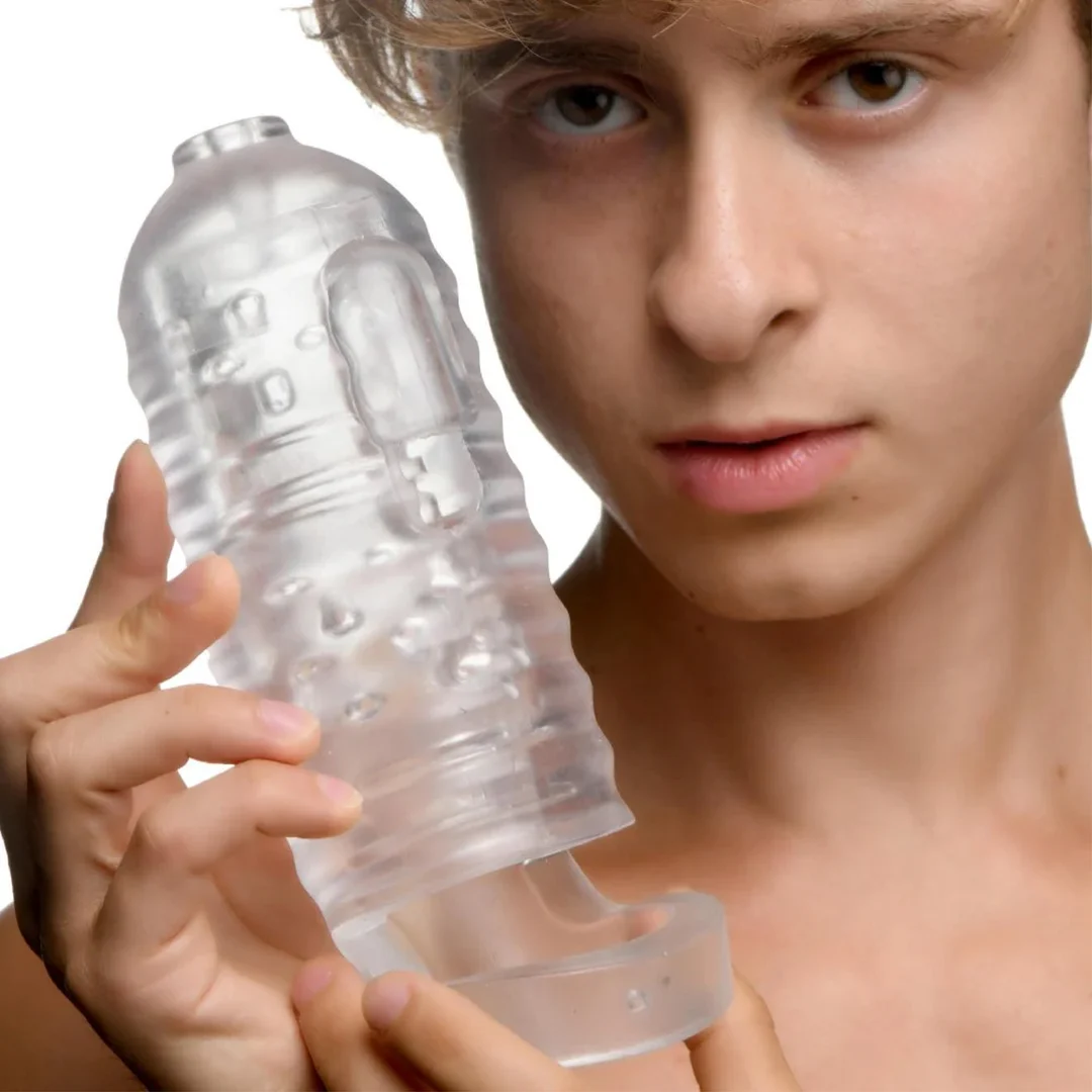 Masturbator XR Brands Milker z TPE i paskiem na jądra - obrazek 5