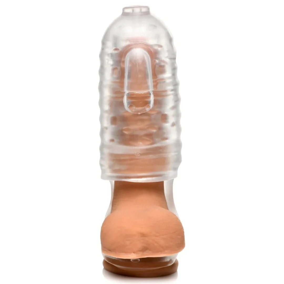Masturbator XR Brands Milker z TPE i paskiem na jądra - obrazek 2
