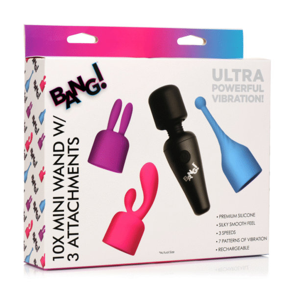 Masażer wand XR Brands Mini z 3 nakładkami