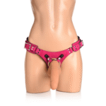Bodice Deluxe skórzany harness gorsetowy w kolorze różowym - obrazek 5