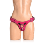 Bodice Deluxe skórzany harness gorsetowy w kolorze różowym - obrazek 3