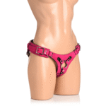 Bodice Deluxe skórzany harness gorsetowy w kolorze różowym - obrazek 4