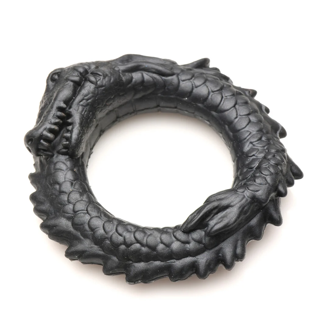 Silikonowy pierścień na penisa Black Caiman XR Brands - obrazek 3