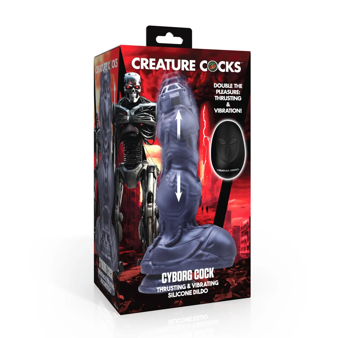 AH484-2 Cyborg Cock posuwisty i wibrujący dildo - obrazek 1