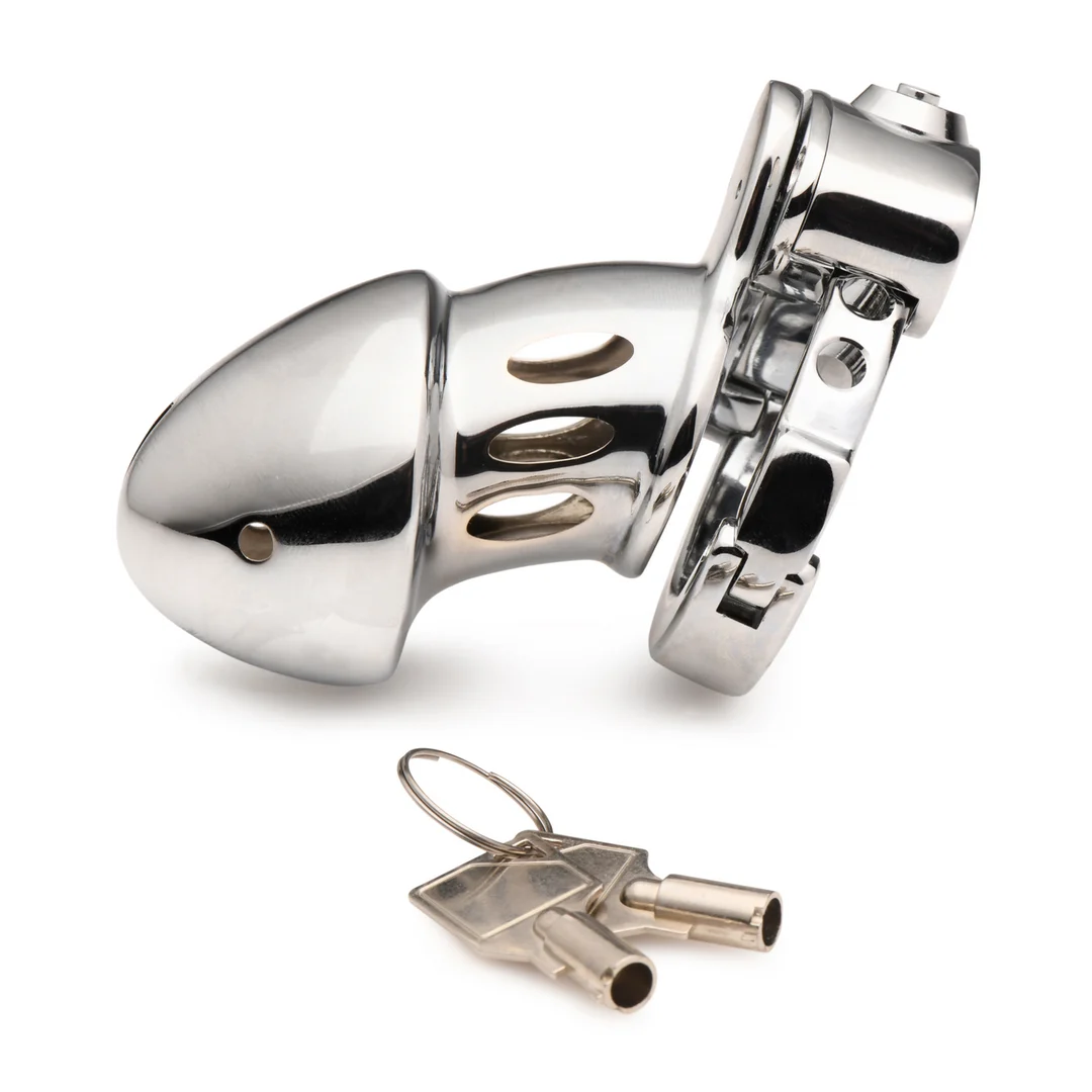 Klatka czystości z regulowanym pierścieniem – Snap-On Chastity Cage - obrazek 3