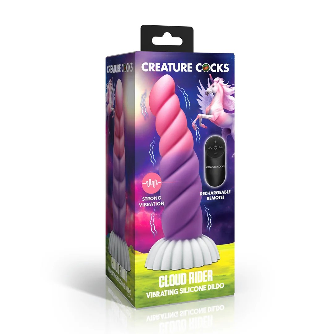 Dildo z wibracjami Cloud Rider w kształcie jednorożca - obrazek 1