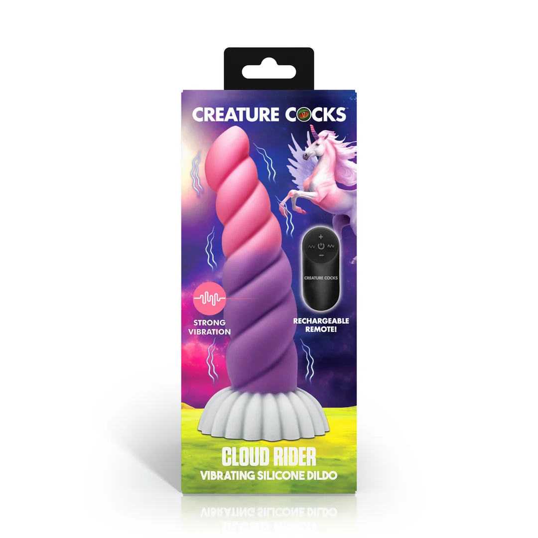 Dildo z wibracjami Cloud Rider w kształcie jednorożca - obrazek 2
