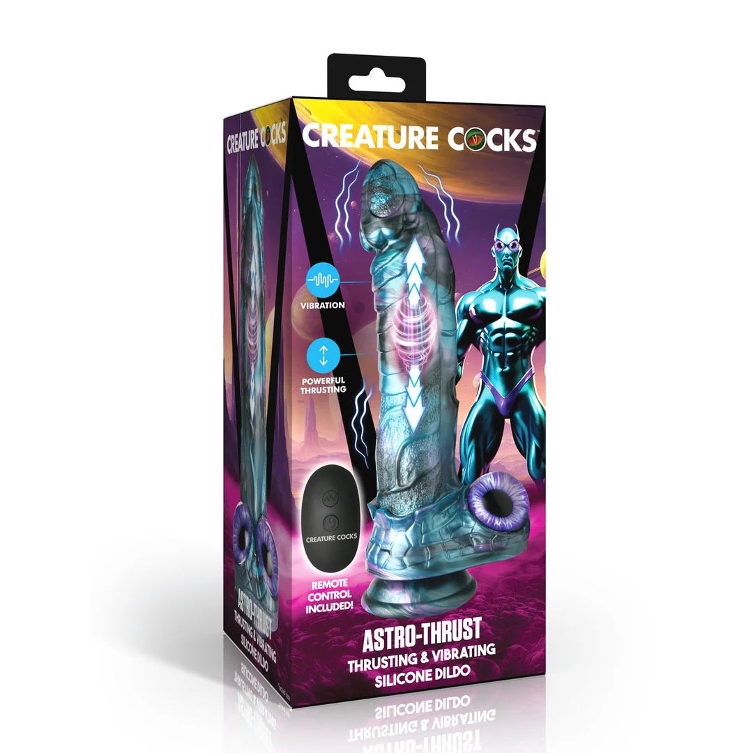 Dildo z ruchem posuwistym i wibracjami XR Brands Astro Thrust - obrazek 1