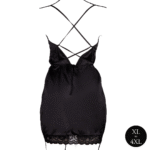Seksowna jedwabista sukienka plus size z odkrytymi plecami i rozcięciem, pełna blasku – Le Desir - obrazek 5