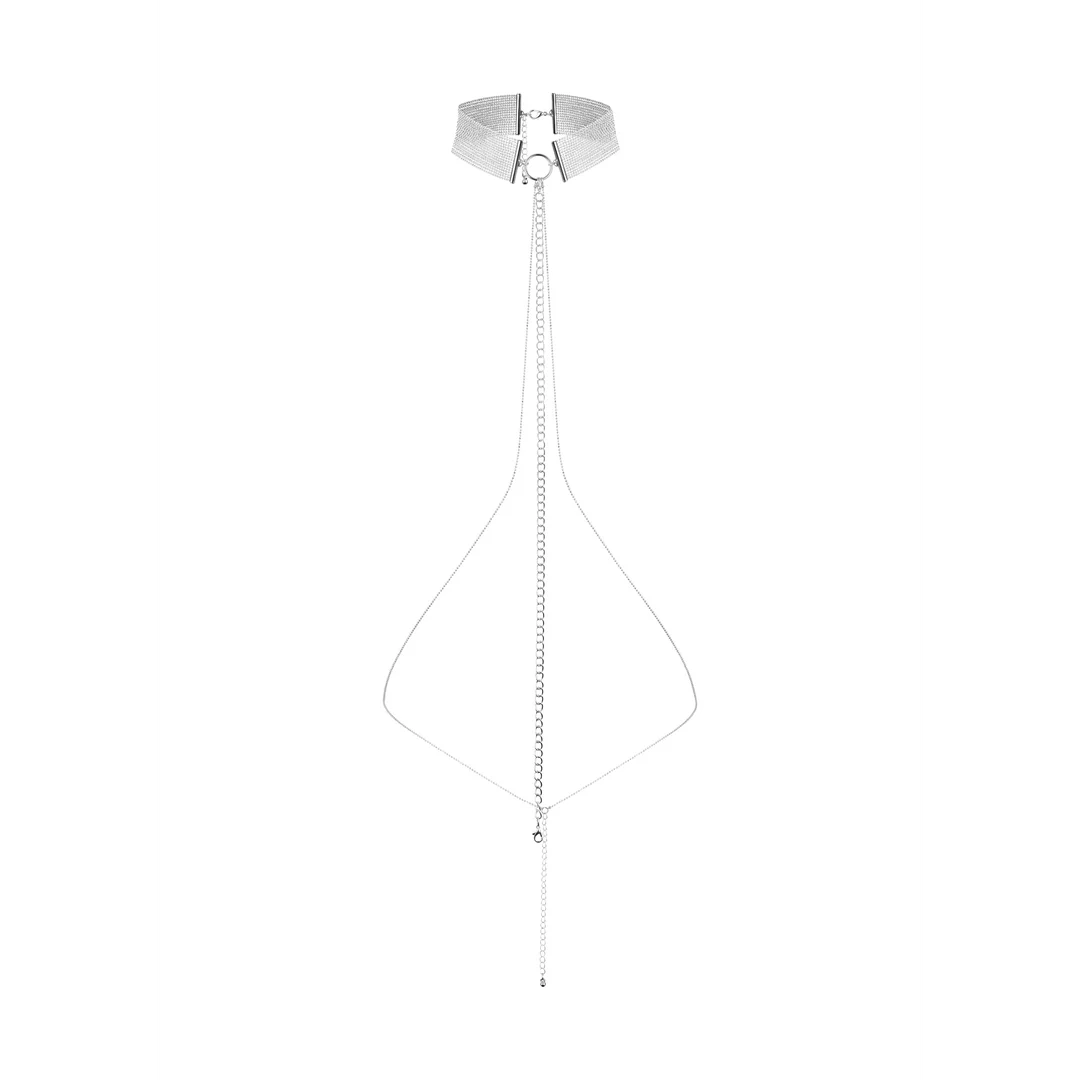 Choker z metalową draperią do bielizny bondage i zmysłowych stylizacji | SexyPlus - obrazek 4