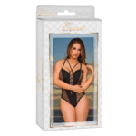 Koronkowe body ze sznurowaniem i ozdobnymi koralikami, zmysłowy wygląd – Magic Silk - obrazek 6
