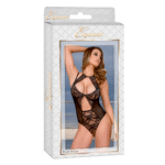 Koronkowe body z wycięciem i wiązaniem na szyi, zmysłowy wygląd – Magic Silk