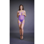 Bodystocking z otwartym krokiem, paskami i siateczką tie dye na imprezę – Le Desir - obrazek 18