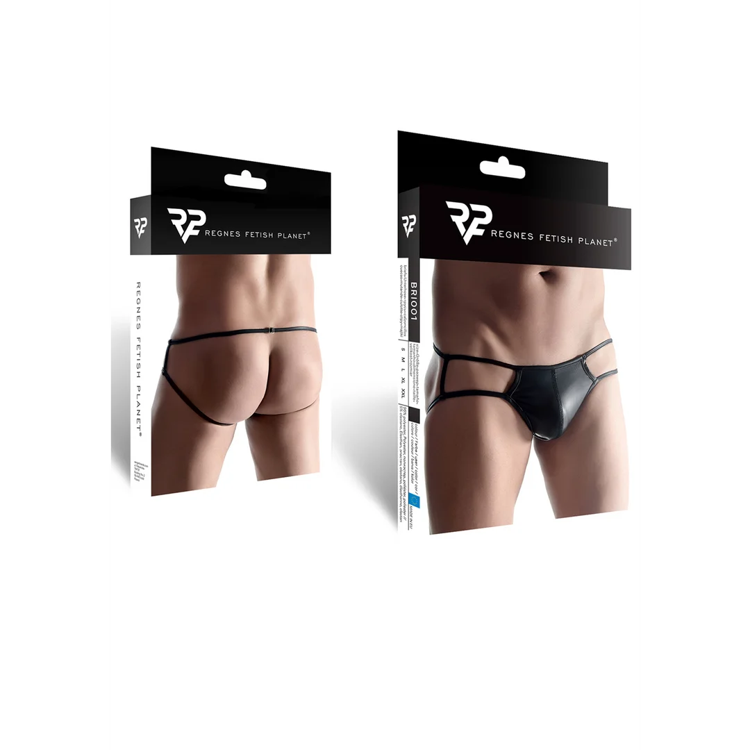 BRI001BLK-XXL-2 Jockstrap wetlook z efektem Wielkiego Szefa dla wyrazistego wyglądu – SexyPlus - obrazek 1
