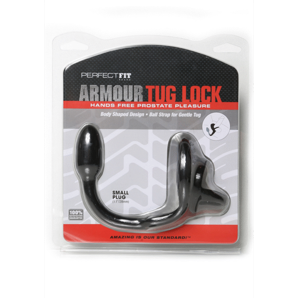 Pierścień na penisa Armor Tug Lock z paskiem na jądra i korkiem analnym