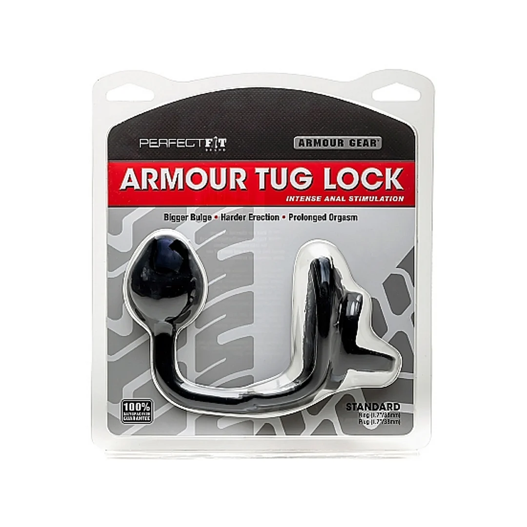 Armor Tug Lock z opaską na jądra i korkiem analnym - obrazek 1