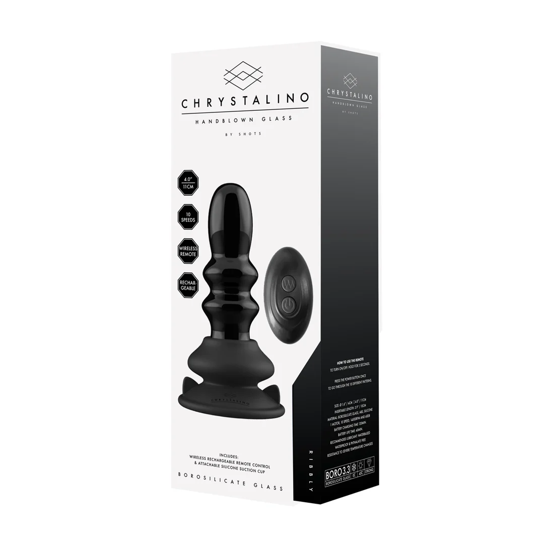 Szklany wibrator Ribbly z przyssawką - obrazek 3