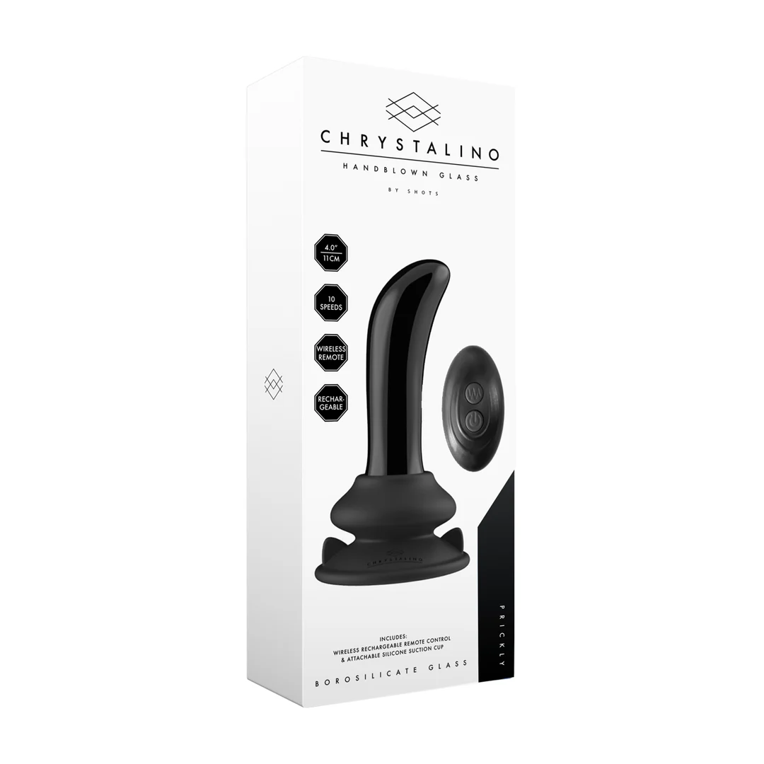 CHR040BLK-2 Szklany wibrator Chrystalino Prickly Smooth - obrazek 1