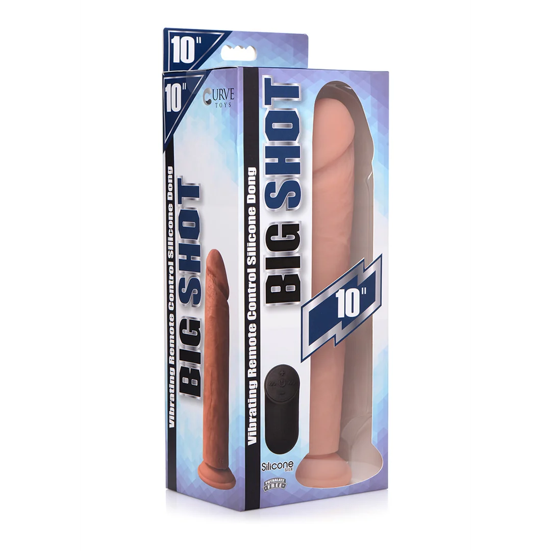 Wibrujące silikonowe dildo Curve Toys z pilotem - obrazek 1