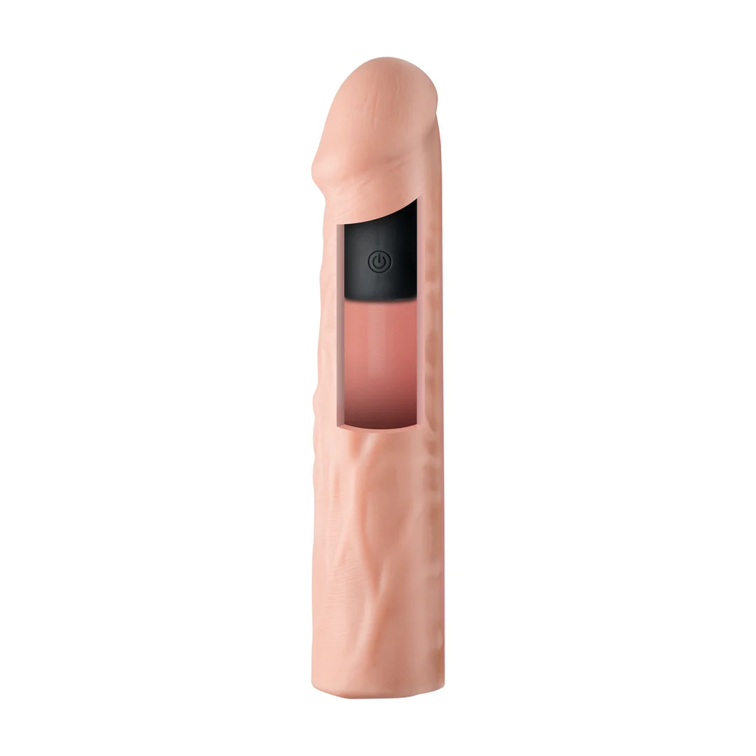 Przedłużająca nakładka na penisa z wibracjami Curve Toys - obrazek 5