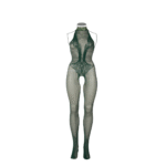 Koronkowy bodystocking z kabaretkowej siateczki i otwartym krokiem, zmysłowy look dla osób o krągłych kształtach – LIN - obrazek 18