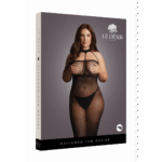 Sukienka plus size z wysokim wiązaniem na szyi i siateczkowymi wstawkami, dla pełniejszych kształtów – LIN