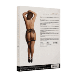 Zestaw z pasem do pończoch Curvy i pasiastą siateczką, podkreślający pełniejsze kształty – SexyPlus - obrazek 2