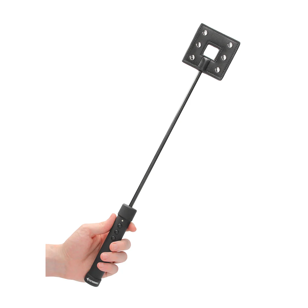 Bicz BDSM z pewnym uchwytem – pałka do elektrostymulacji E Stim – czarna - obrazek 6