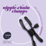 Czarne klipsy na sutki Crushious z łańcuszkiem łączącym - obrazek 4