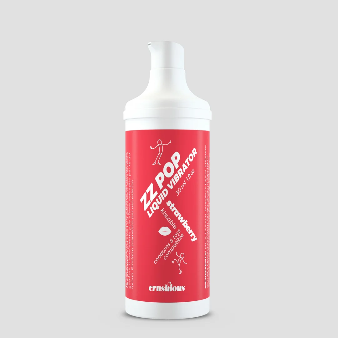 Crushious ZZ Pop płynny wibrator do całowania, wiśnia, 30 ml - obrazek 5