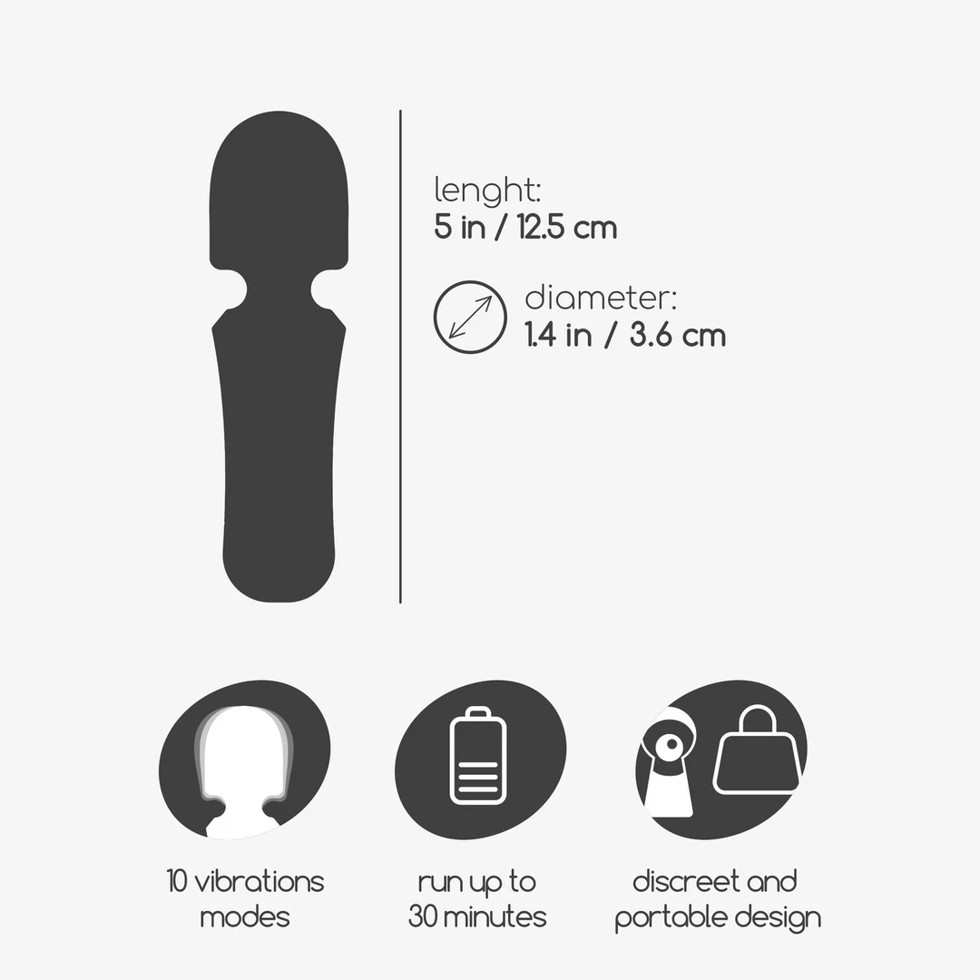 Mini ładowany masażer typu wand Crushious Wanda - obrazek 5